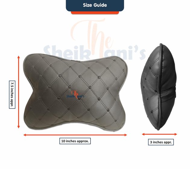 2 Pcs Car Seat Head Neck Rest Cushion / Breathable Auto Head Neck Rest Cushion / Butterfly Neck Rest Cushion / Car Neck Pillow with Ball Fiber Filling / PU Leather with embroidery / Car Headrest - Image 5