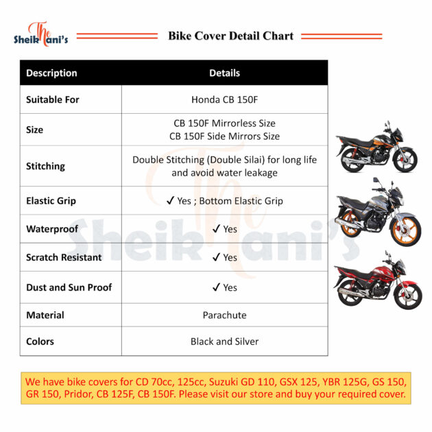 Honda CB 150F Cover - Waterproof Bike Cover - Dust Proof and Dirt Proof CB150F cover - Protects your bike color from fading - Sun Protection - Image 2