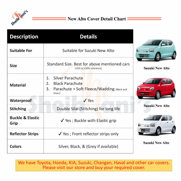 New Alto Cover Suzuki New Top Covers Dust proof Car Covers & Dirt Proof Made from quality fabric to save the car - Image 2