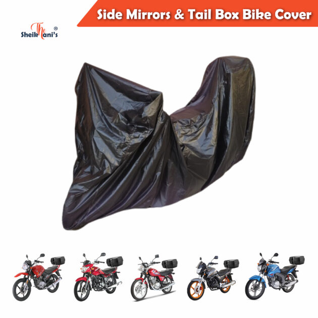 Bike Cover for bike with Side Mirrors and Top Box Tail Box Dust Proof Parking Cover and Dirt proof Bike Top Cover - Made from quality bike covers fabric to save your ride
