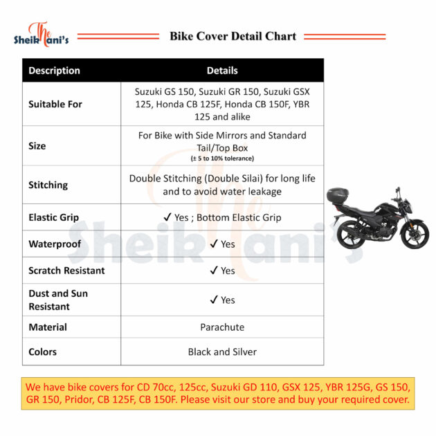Bike Cover for bike with Side Mirrors and Top Box Tail Box Dust Proof Parking Cover and Dirt proof Bike Top Cover - Made from quality bike covers fabric to save your ride - Image 2