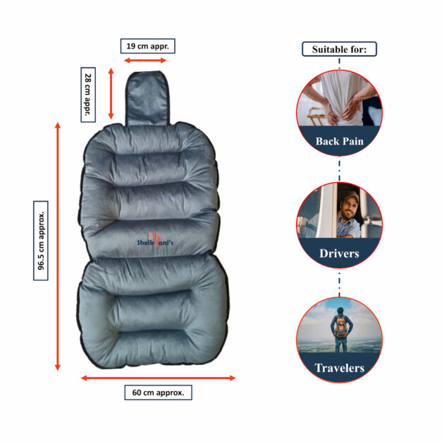 Car Seat Cushion (1 pc) - Car Seat Comforter to relieve fatigue - Car Interior Accessories - Velvet Car Seat Cushion with seat style shape - Cushioned Seat cover for drivers and travelers - Back Support - Image 7